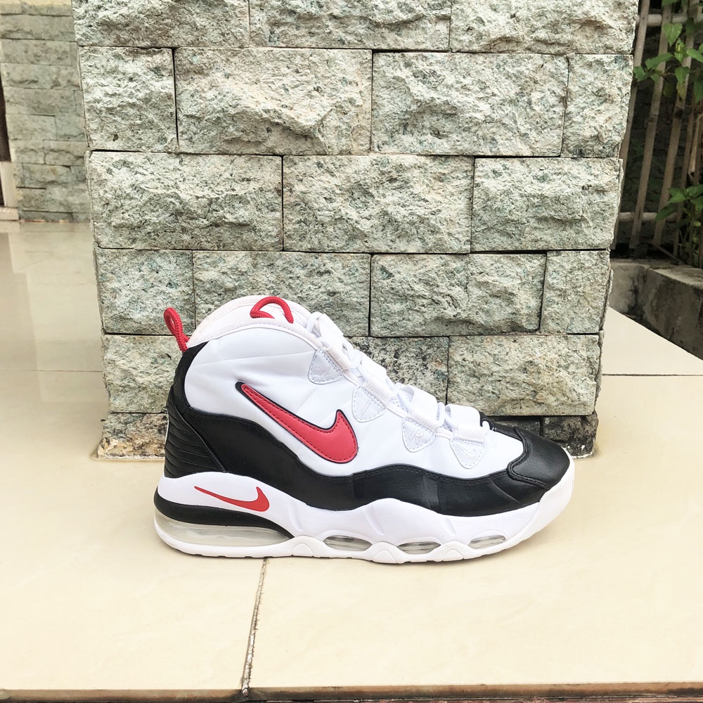 NIKE AIRMAX UPTEMPO '95 WHITE BLACK RED BASKETBALL SHOES