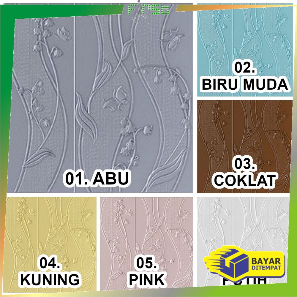 FH-C217 - C224 Wallpaper 3D Foam Motif / Wallfoam Sticker Dinding Kamar / Walpaper Dinding Bata-F