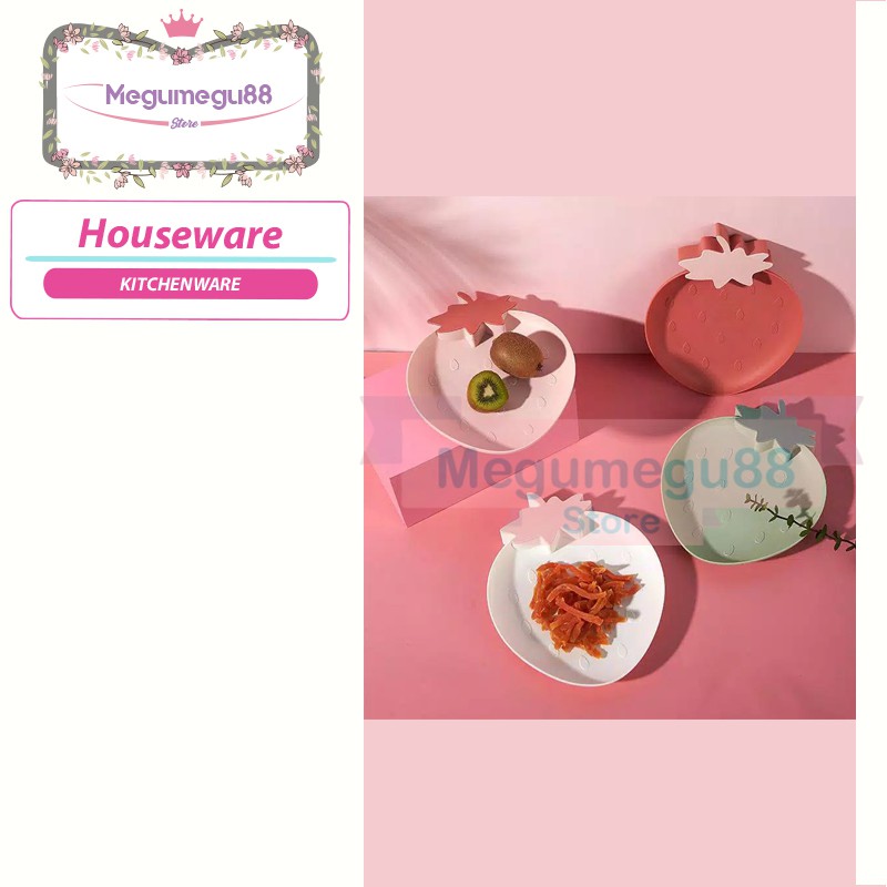 ENOLA SNACK PLATE/STRAWBERRY MODEL/FRUIT/PLATE/PIRING BUAH PLASTIK