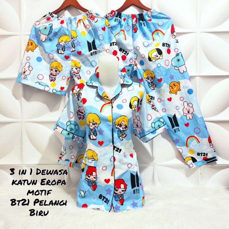 Piyama 3 in 1 dewasa /karakter