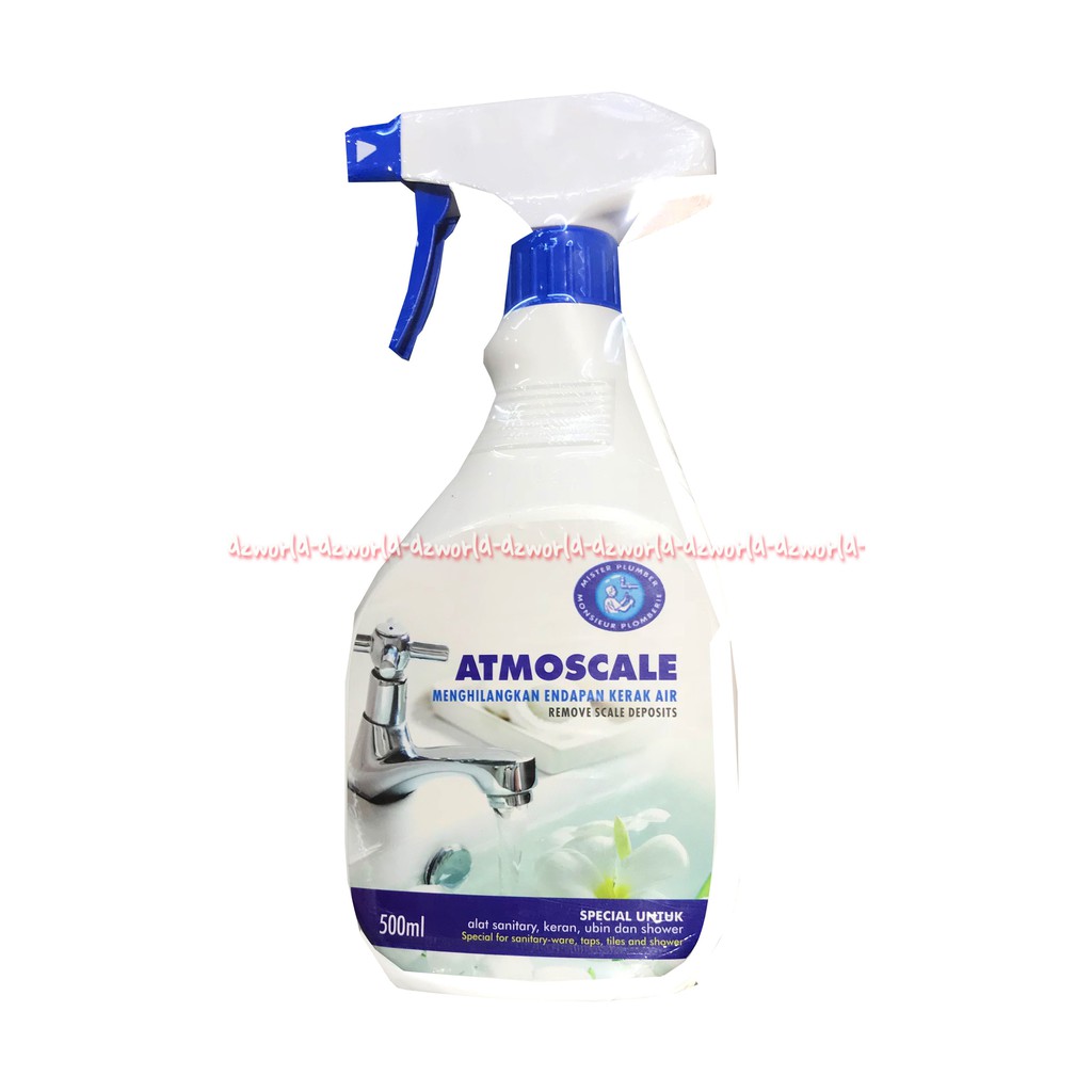 Atmoscale Menghilangkan Endapan Kerak Air 500ml Biru pada lapisan chrome keran air