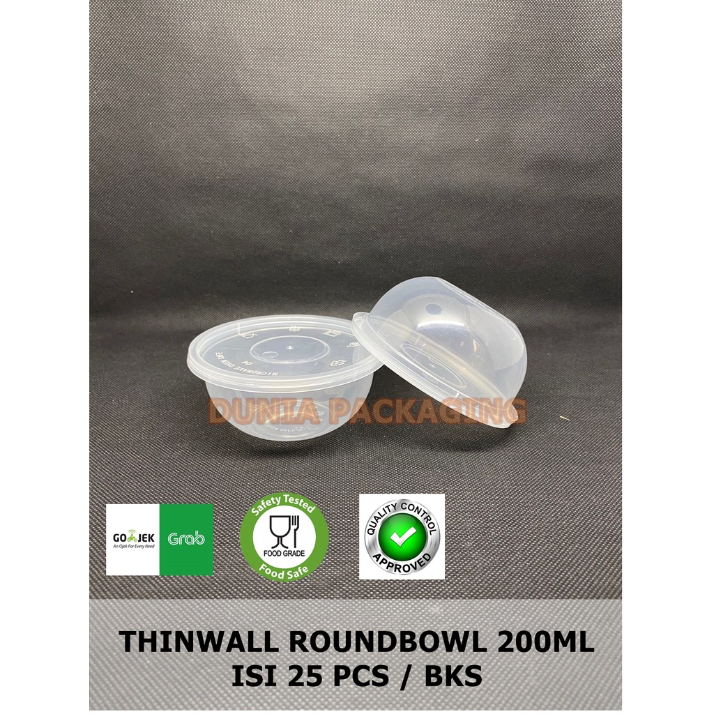 Thinwall 200ml Round bowl LK Dessert Salad Buah Puding Medan - Grosir