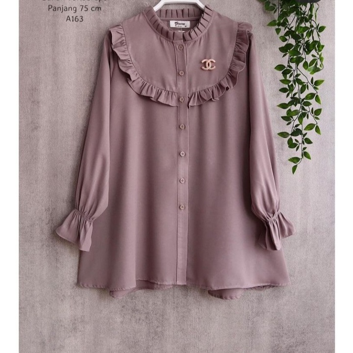 ATASAN KERAH REMPEL/BAJU ATASAN WANITA/ ATASAN WANITA/ATASAN PEREMPUAN/ ATASAN REMAJA CASUAL / PAKAIAN WANITA-moca