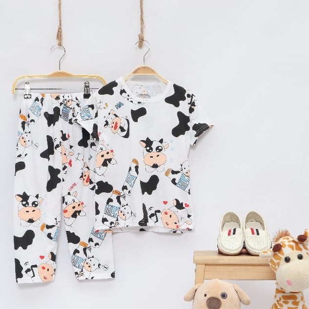 MOO-MOO Setelan Baju Anak Laki Laki Perempuan Stelan Balita Cewek Cowok