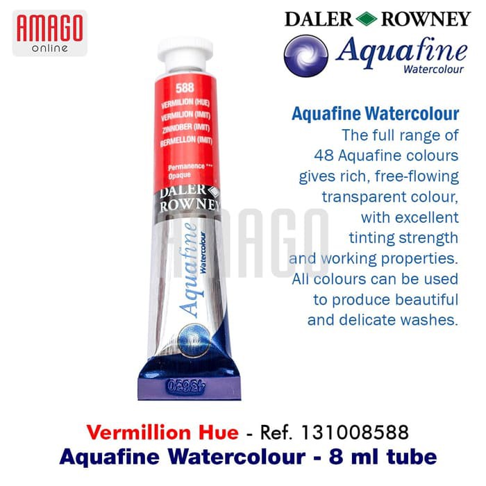 

DALER-ROWNEY Aquafine Watercolour 8 ml - Cat Air Lukis - Vermilion Hue - 131008588