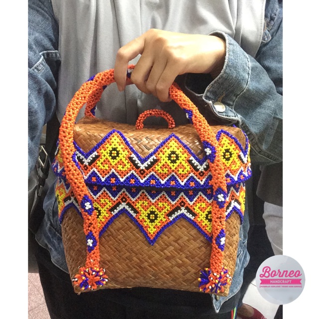 Handbag rotan manik kalimantan | Tas kaban kalimantan | Tas kaban manik kalimantan | Tas kaban motif