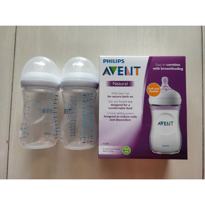 AVENT Botol Susu Natural 260 ml Twin (isi 2 botol)