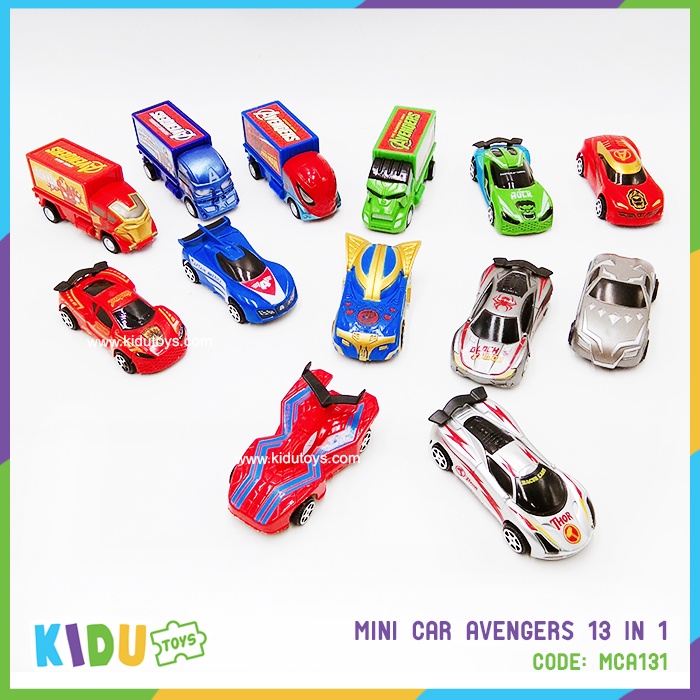 Mainan Anak Mobil Mobilan Mini Car Avengers 13 in 1 Kidu Toys