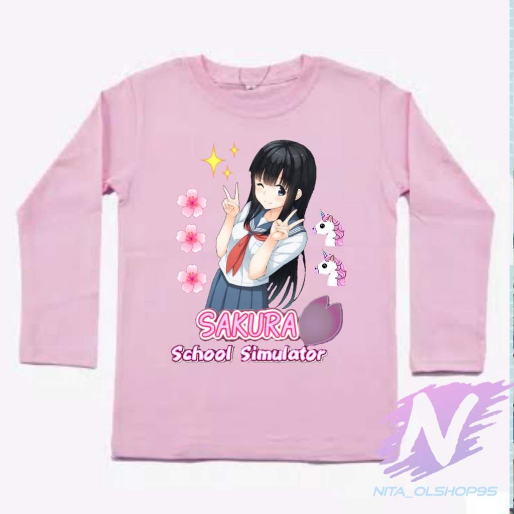 baju kaos anak sakura school simulator chibi kaos lengan panjang