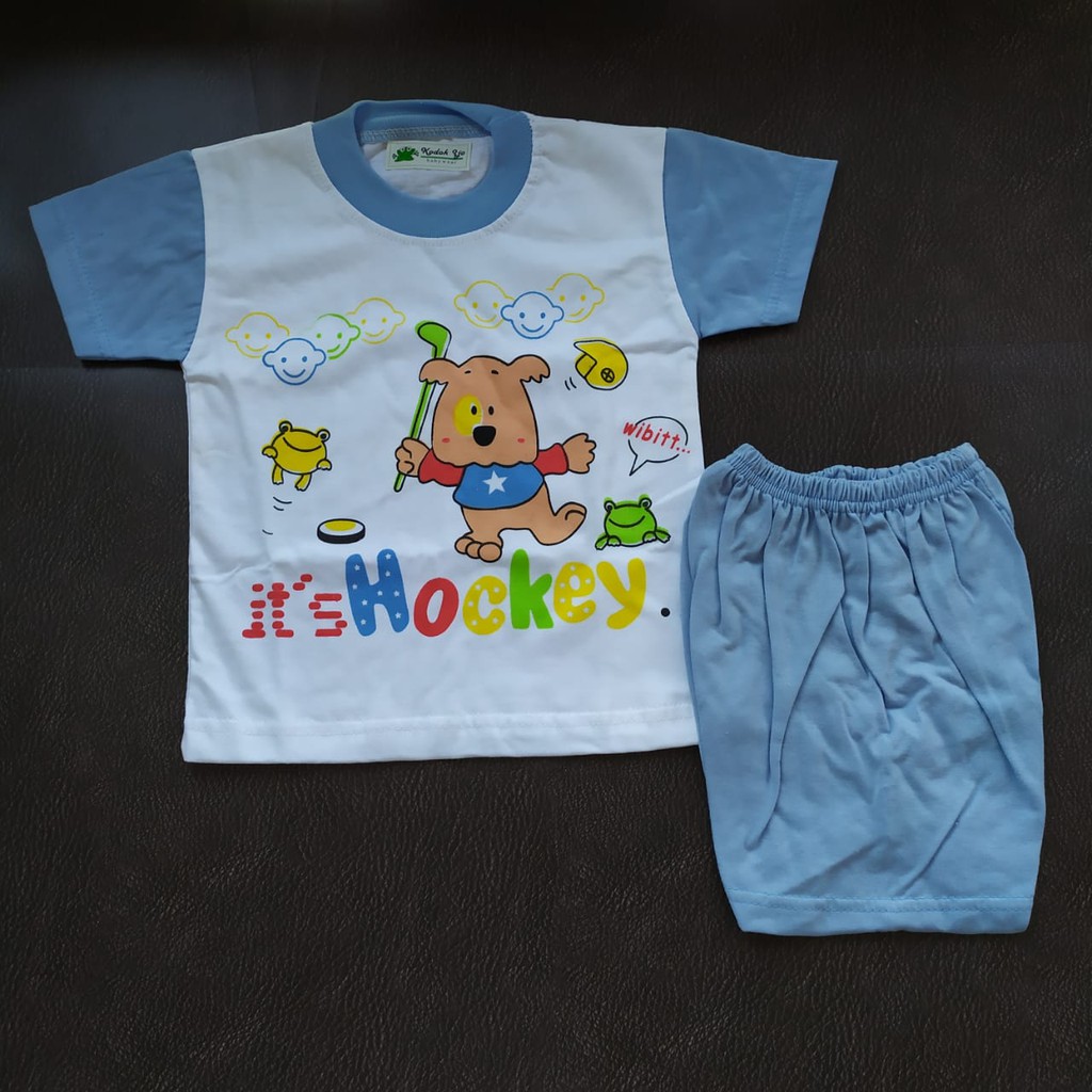 [kg4]Setelan Baju Bayi Tangan Pendek Oblong