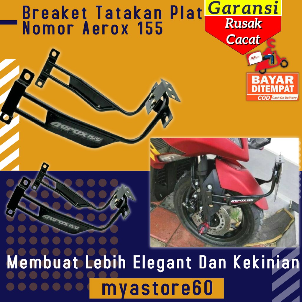 Dudukan Bracket Braket Plat Nomor Aerox Dudukan Plat Kumis Variasi Aksesorris Yamaha Aerox