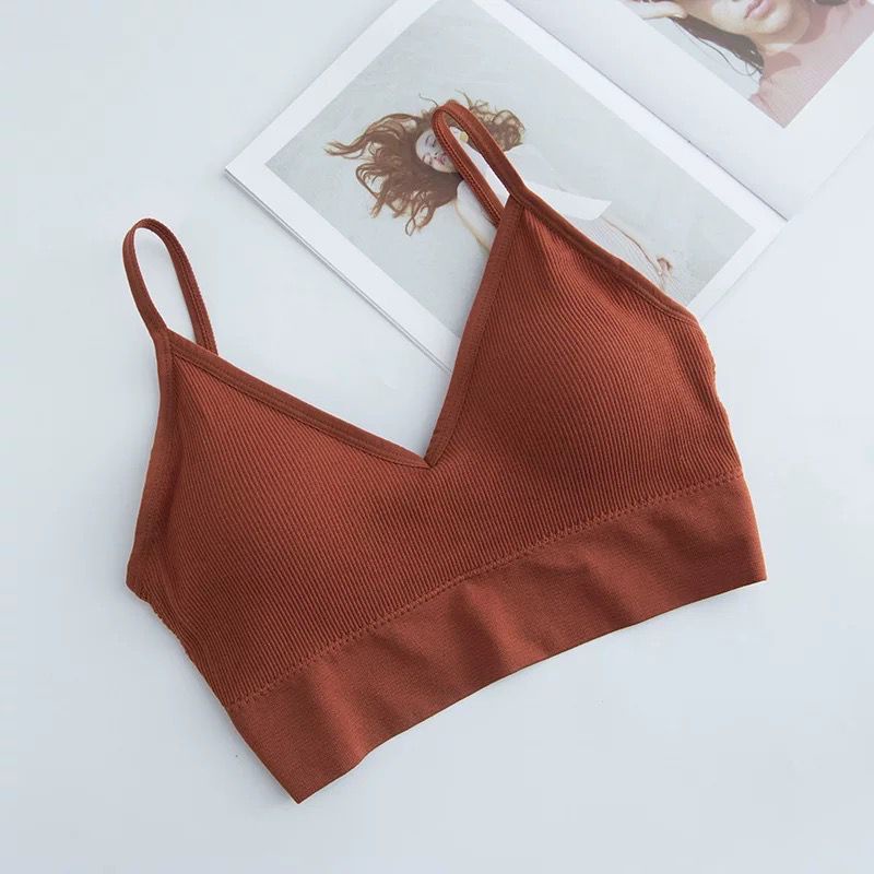 [ LINGERIE MASTER ] - (B-15) Bra Wanita Tanpa Kawat Bahan Halus Pakaian Lingerie Dalam bralette Push Up Elastis Sexy Busa-B-15 Bata
