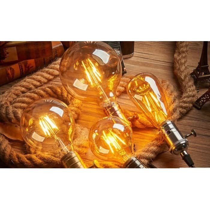 Bohlam lampu LED Edison / Filament G95 Kuning Lampu Cafe