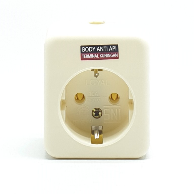 @24 Pcs (1 Kotak)  LY-901N Loyal 1 Lubang (Tanpa Led &amp; Kabel) / Stop Kontak Arde 1L / OB Stop Kontak