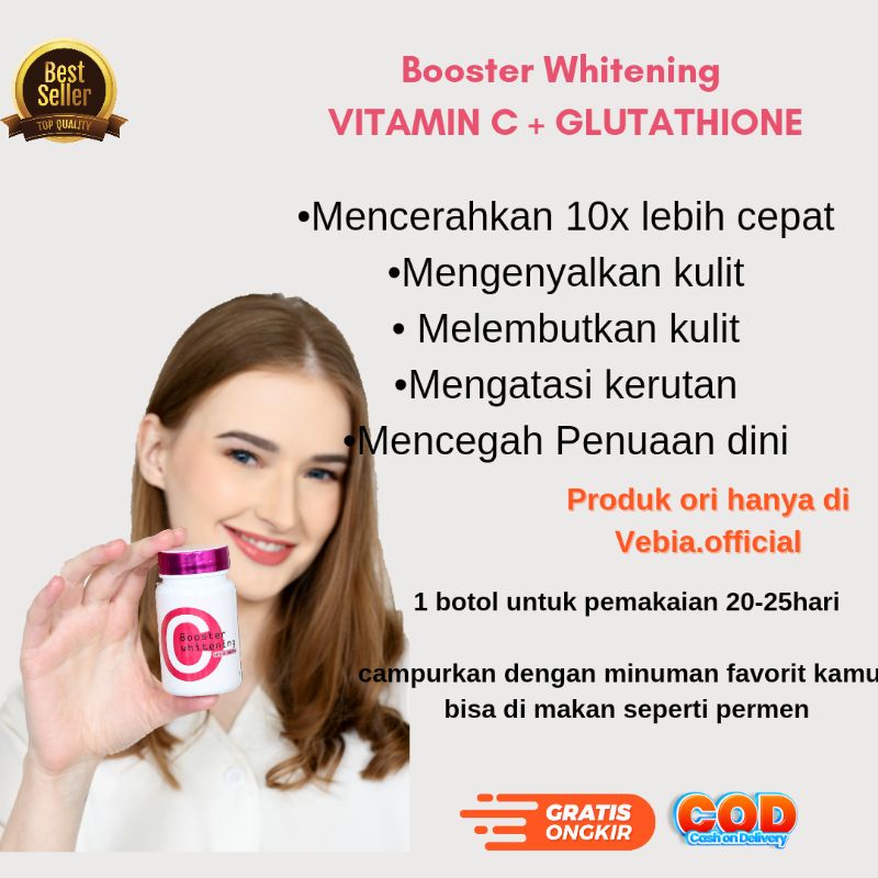 GLUTA &  VITAMIN C 10x LEBIH CEPAT WHITENING  BOOSTER C WHITENING & GLUTA