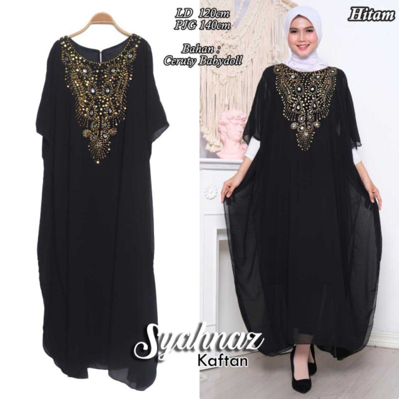 Gamis Kaftan Jumbo Bahan Ceruty Terbaru