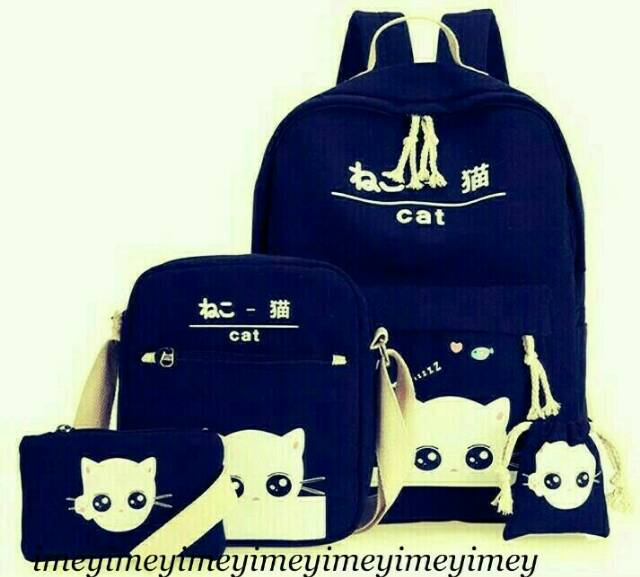 (BAYAR DITEMPAT) Backpack mata cat 4in1/tas sekolah