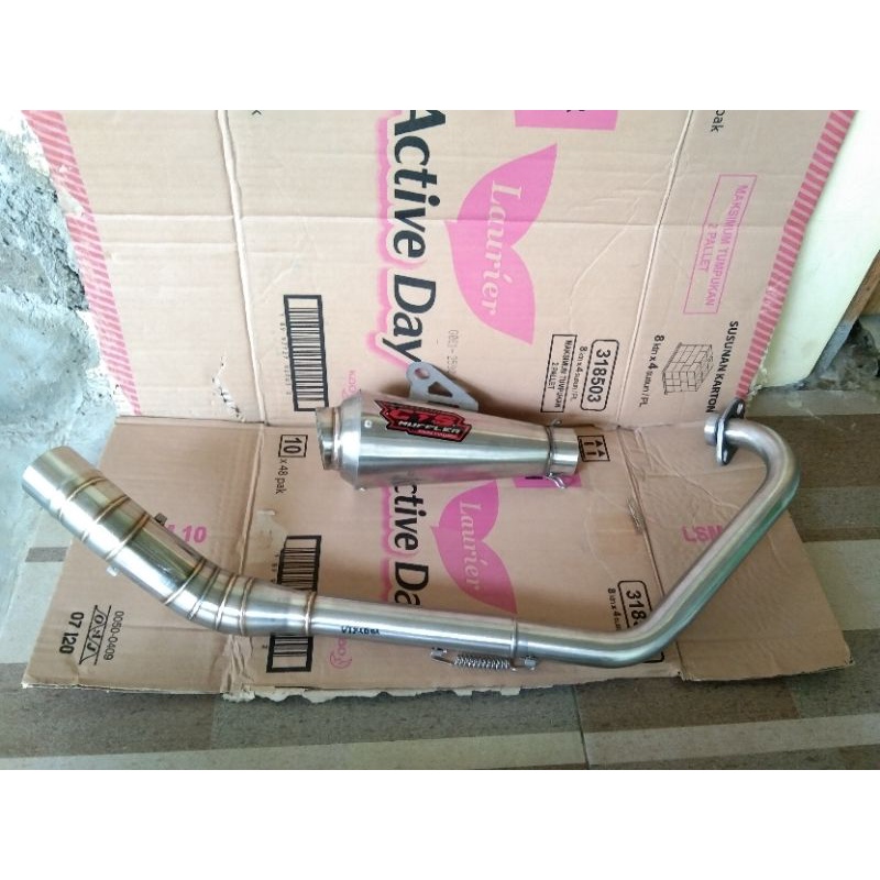 KNALPOT RACING CTS MUFFLER PNP MX FU VERZA CBRNEW R15 CBR150R VIXION SCORPIO BYSON MP GL TIGER FU SO