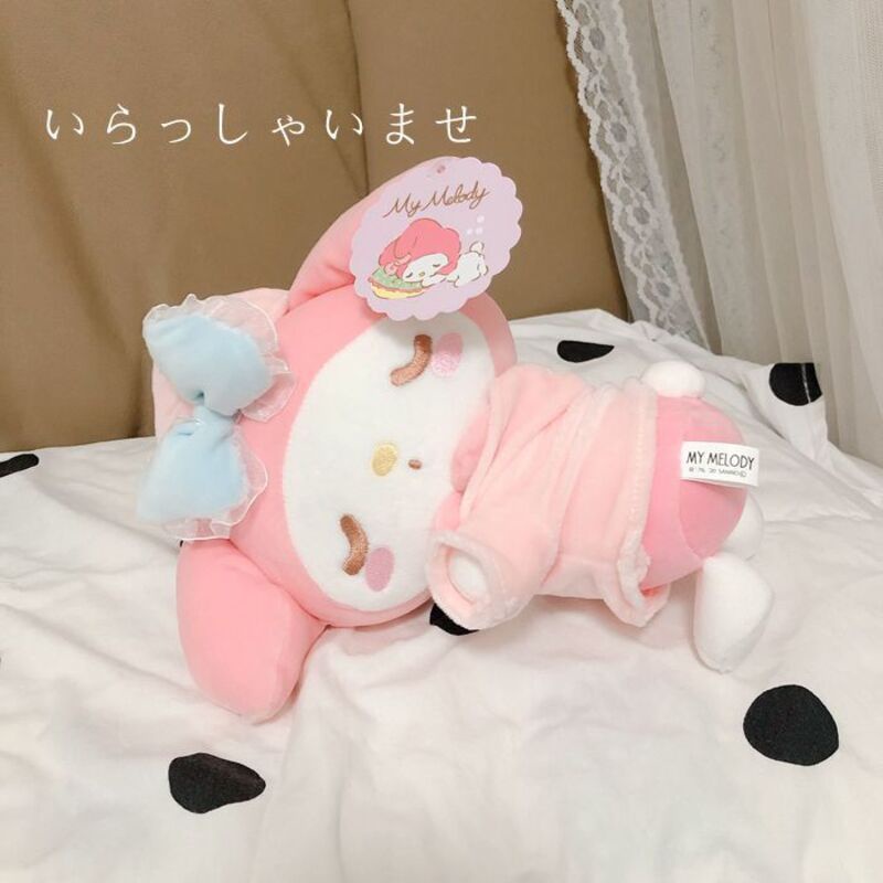 Kawaii Sleeping Kuromi My Melody Cinnamorol Kt Cat PC Dog Plush Toy Anime Stuffed Animals Cute Pendant Appease Doll Toys Gifts