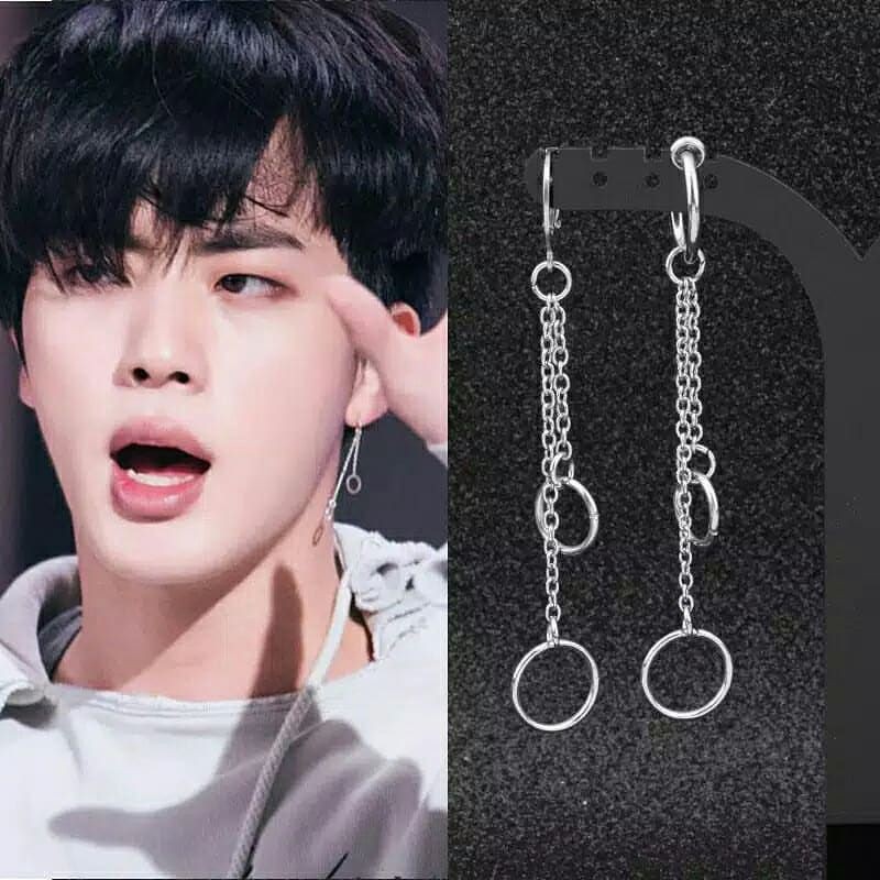 [COD]Anting Tindik/Tusuk/Jepit Model Anting BTS KPOP JUNGKOOK Korea untuk Fashion Pria / Wanit