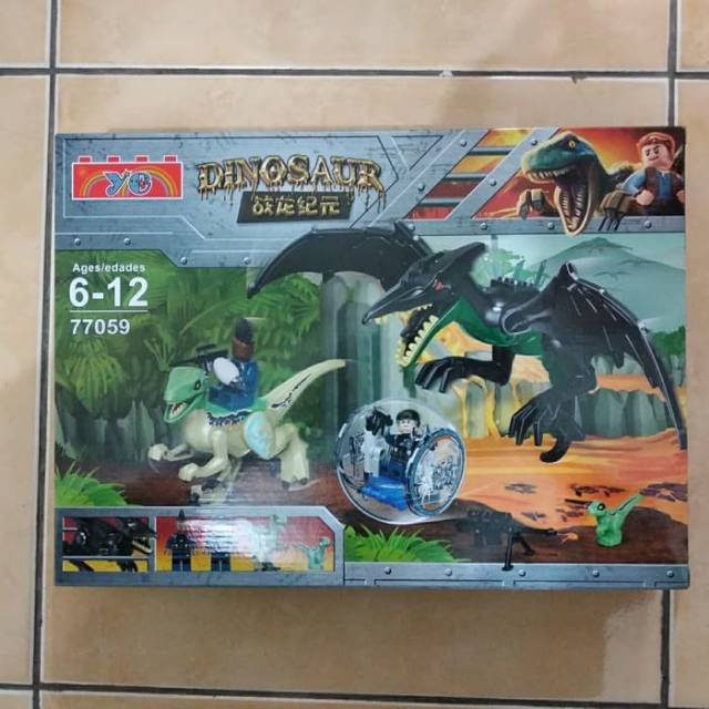 Lego Block Dinosaurus Pterodacyl Velociraptor Attack