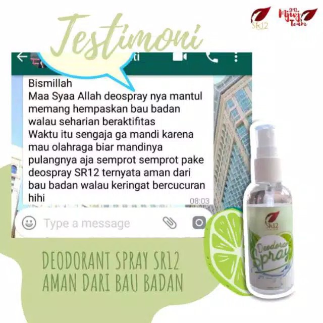 Deodorant Spray SR12 /Best Seller Deodorant BPOM