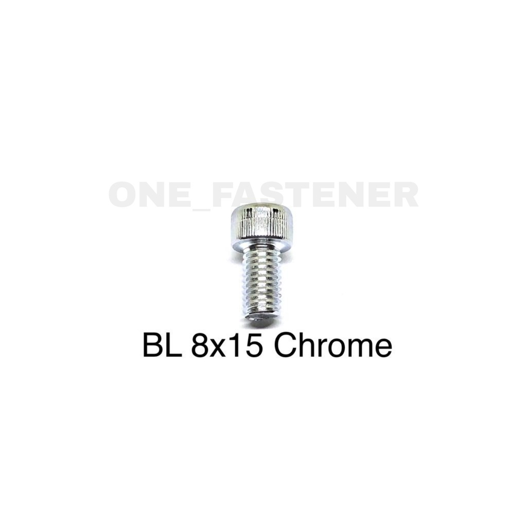 Baut L M8x15 CHROME L6 8mm 1.5cm 8x15 hex socket Heads cap screw 12