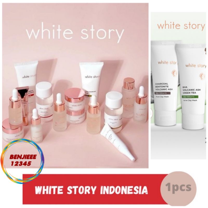 white story all varian brightening acne series facial wash toner face serum day night cream underarm soothing hydrating essence peeling advanced care gel mask jeju volcanic clay pore WHITESTORY moisturizer alpha arbutin vitamin c anti aging booster vit