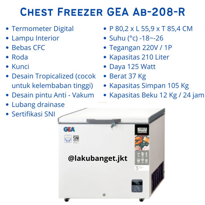 ☑Terbaru Freezer GEA Ab 208 / Chest Freezer GEA Ab-208 / Freezer Box GEA Ab208
