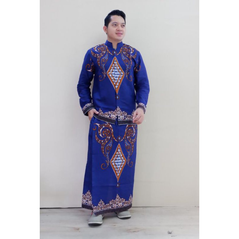 kemeja koko setelan sarung batik asli solo