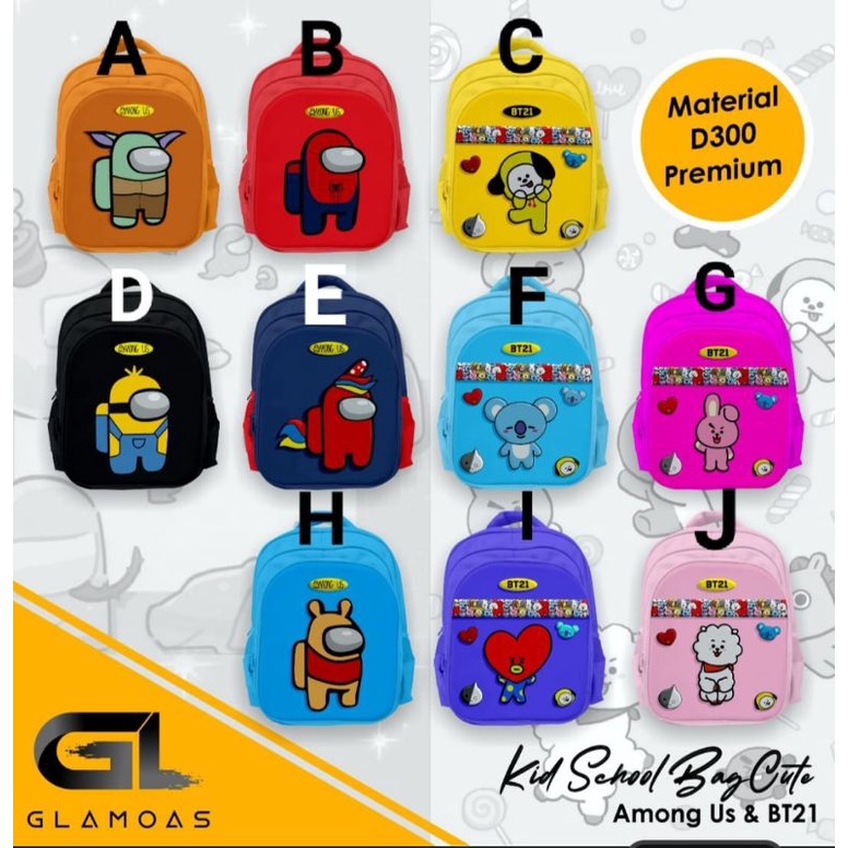 TAS KARAKTER BT21 DAN AMONG US/TAS BTS/TAS AMONG US/GLAMOAS TAS/ZedColls.