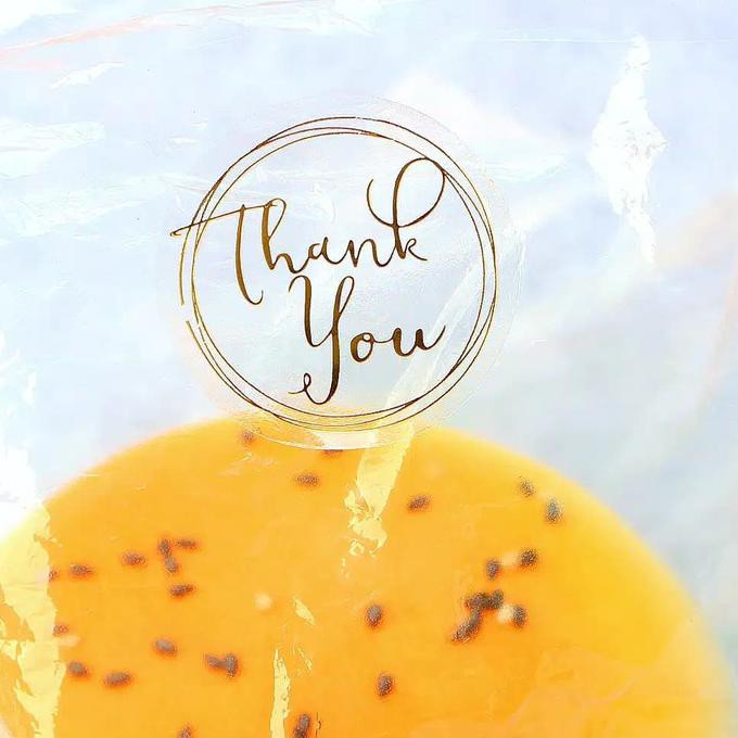 

Stiker label "Thank You" Transparan Bening buat paket dan hadiah