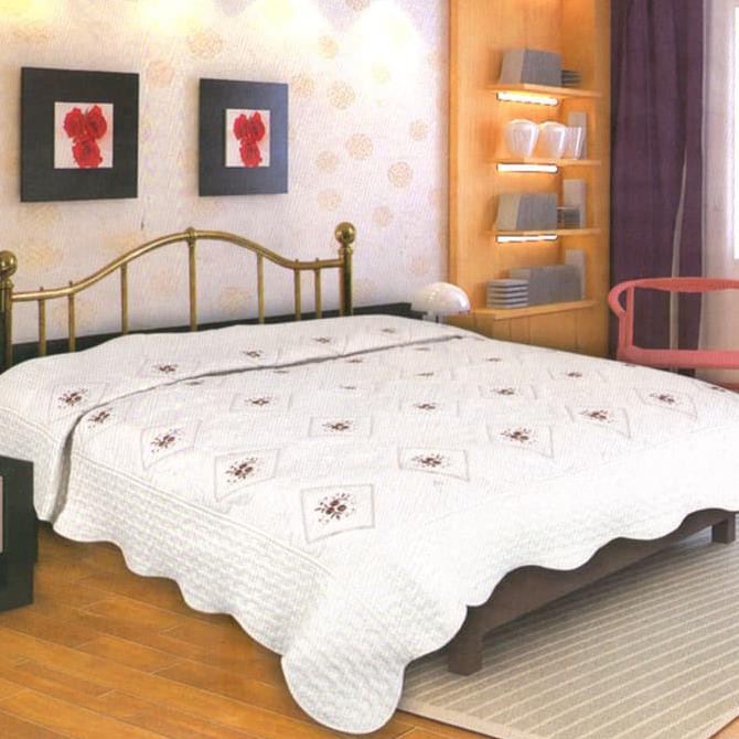 Dixon Selimut Dewasa Katun 180X200 Bordir White -Multi Color