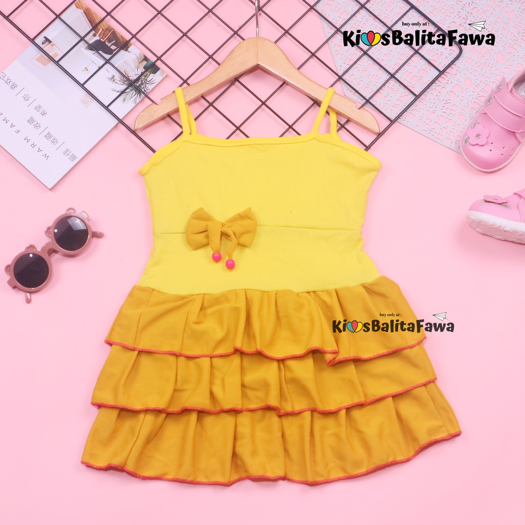 Dress Valerie uk 3-4 Tahun / Dres Anak Perempuan Murah Motif Lucu Bahan Adem Baju Cewek Flower Polos