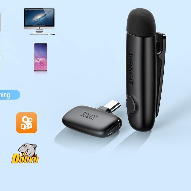 ♬ MICROPHONE TYPE C BLUETOOTH ROBOT RS20 Connector Wireless Microphone garansi robot 1 th ℮