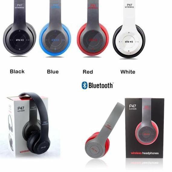 P47 Headphone Wireless Portable Bluetooth Headset Bass Handsfree Earphone kenzjayaolshop