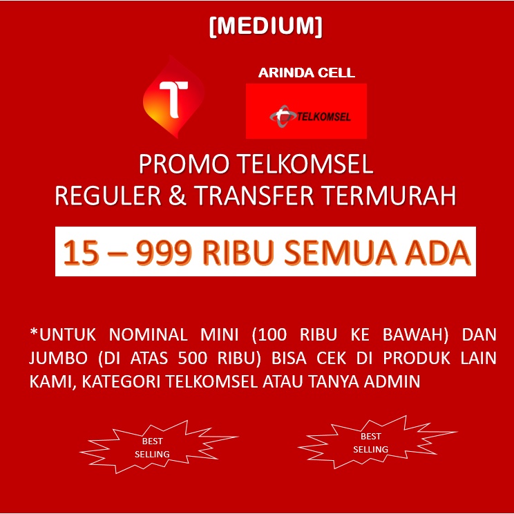 Promo Termurah Transfer Pulsa Telkomsel Jumbo | 110-500 ribu