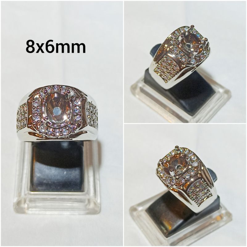 CINCIN / EMBAN / RING ALPAKA SUPER 8x6mm SIlVER Dan GOLD