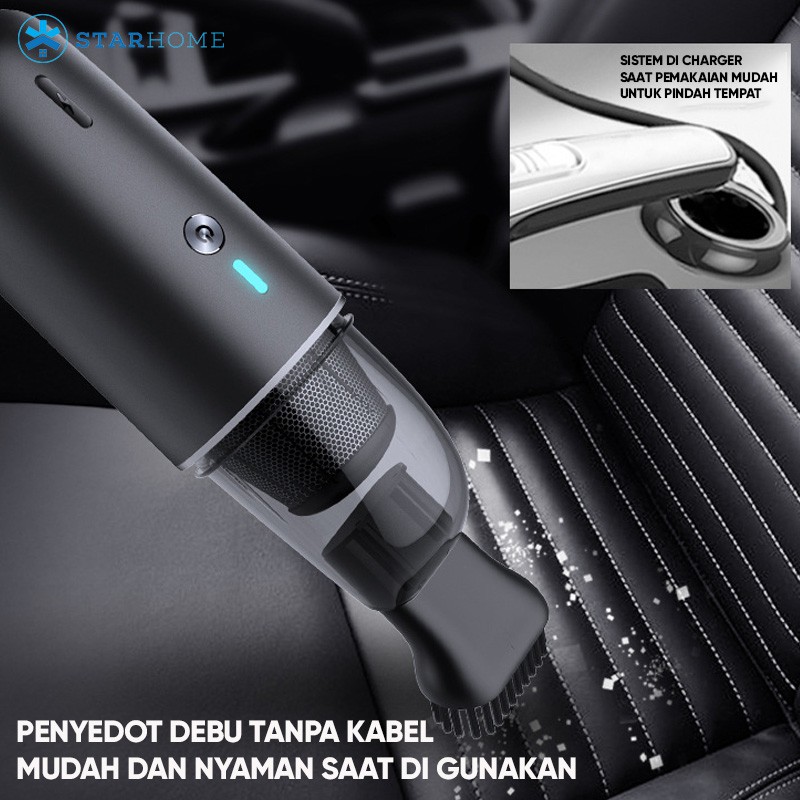 Vakum Mobil Portable StarHome Tanpa Kabel Mini Wireless Car Vacuum Cleaner Penyedot Penghisap Debu