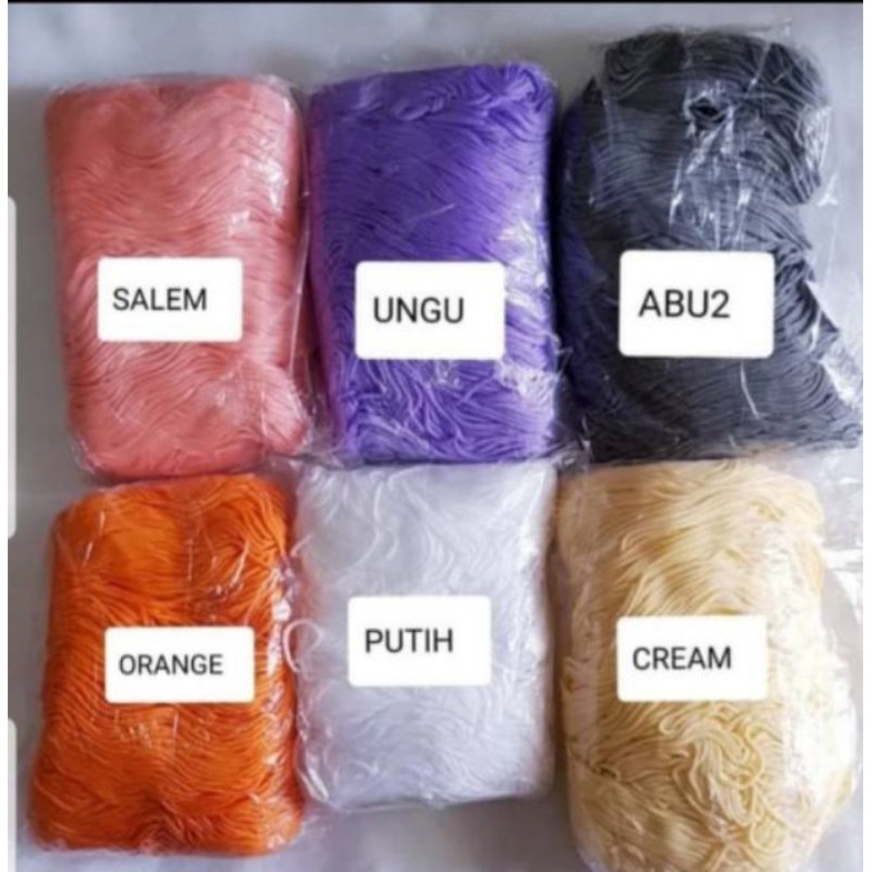 Tali Kur Rajut premium bahan benang Polyester diameter 3mm tali Kur Rajut Grosiran kemasan besar isi