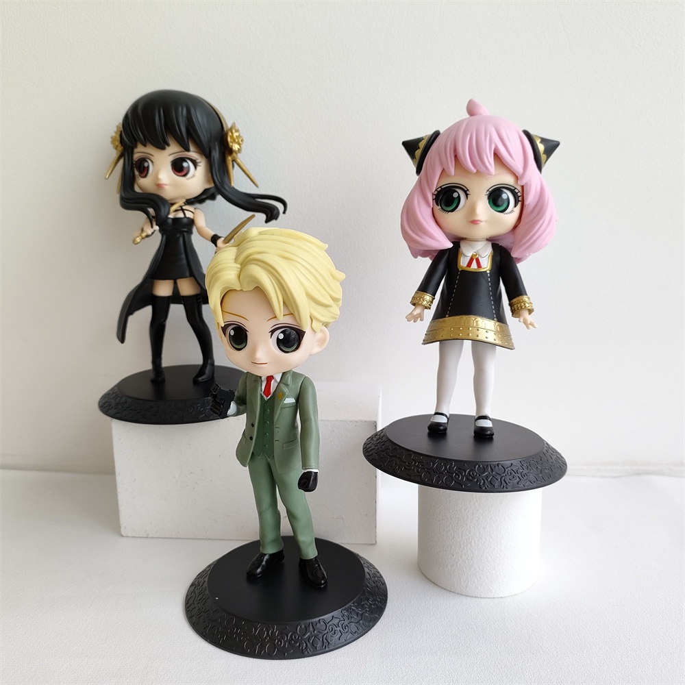 3pcs / set Mainan Action Figure Anime SPYx FAMILY Anya Forger Yor Forger Figuine Bahan PVC Ukuran 15CM Untuk Hadiah