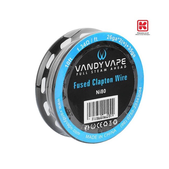 Vandy Vape Fused Claton Wire Ni80 26AWG - 35AWG 10 Feet [4,6 Meter]