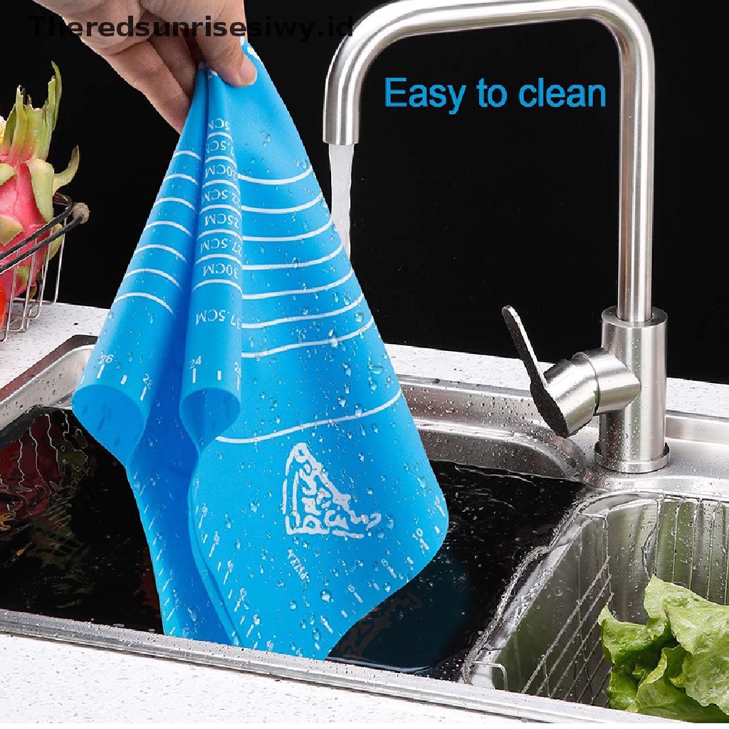 # Alat Rumah Tangga # Matras Padding Penggiling Adonan Kue Model Anti-Lengket, Bahan Silikon, 26x29cm  ~