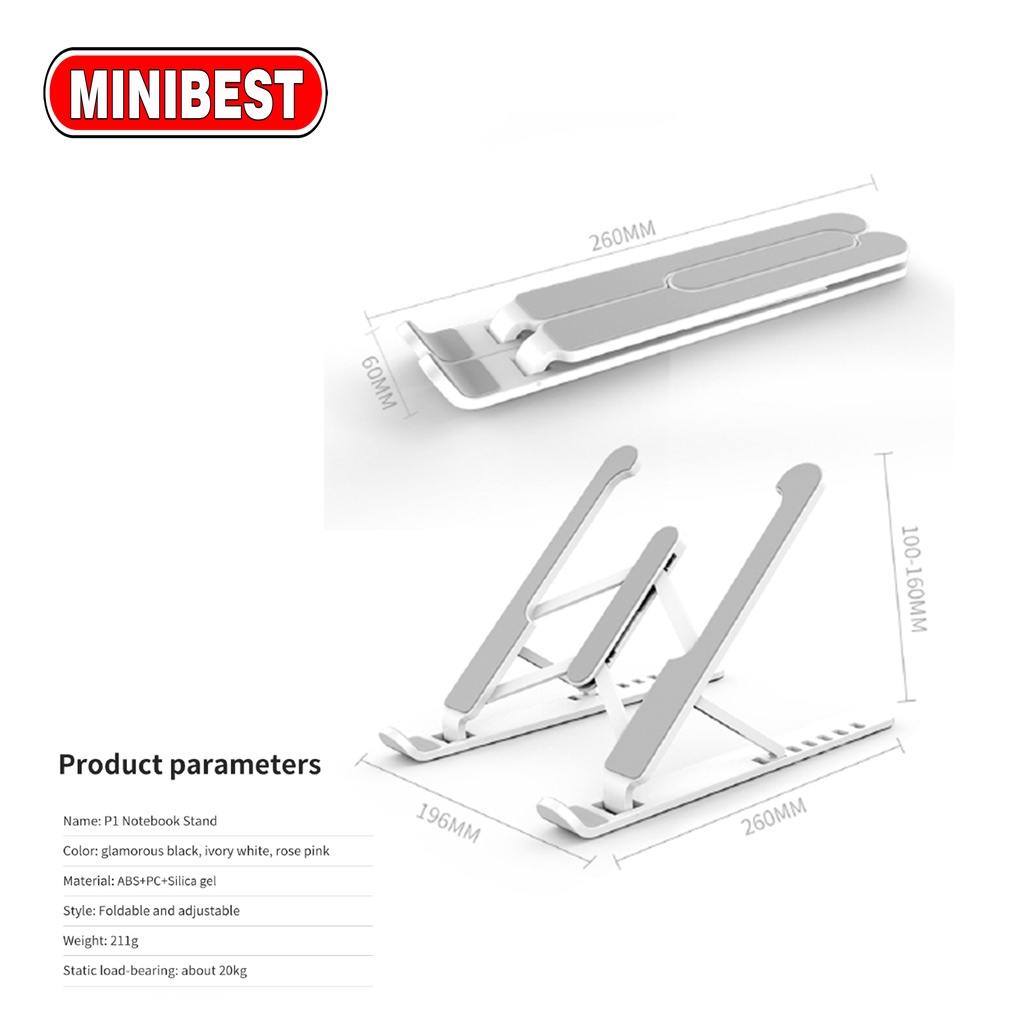 Minibest Stand Holder Lipat Adjustable Anti Slip Untuk Laptop/Notebook LS-002