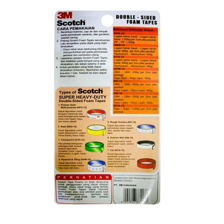 

[KODE 6] 3M Super Strong Outside Wall (KB-10) (Double Tape)