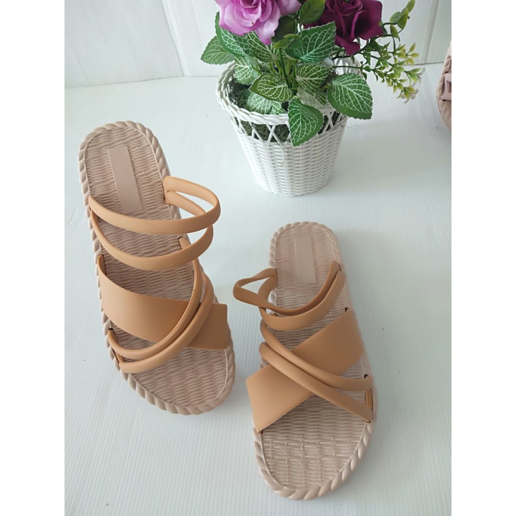 sogo Import SANDAL TALI Sepatu Sandal Wanita Teplek Sepatu Sandal Cewek Flat Jelly Kekinian