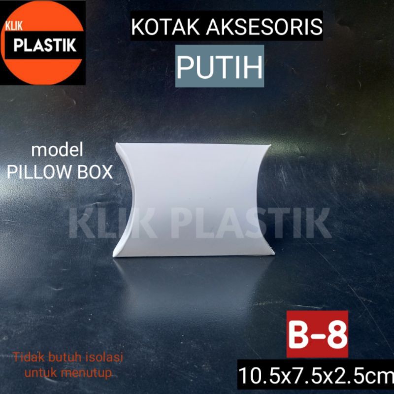 

Isi 36 KOTAK AKSESORIS B8 PUTIH TEMPAT SOUVENIR PILLOW BOX KARDUS KADO