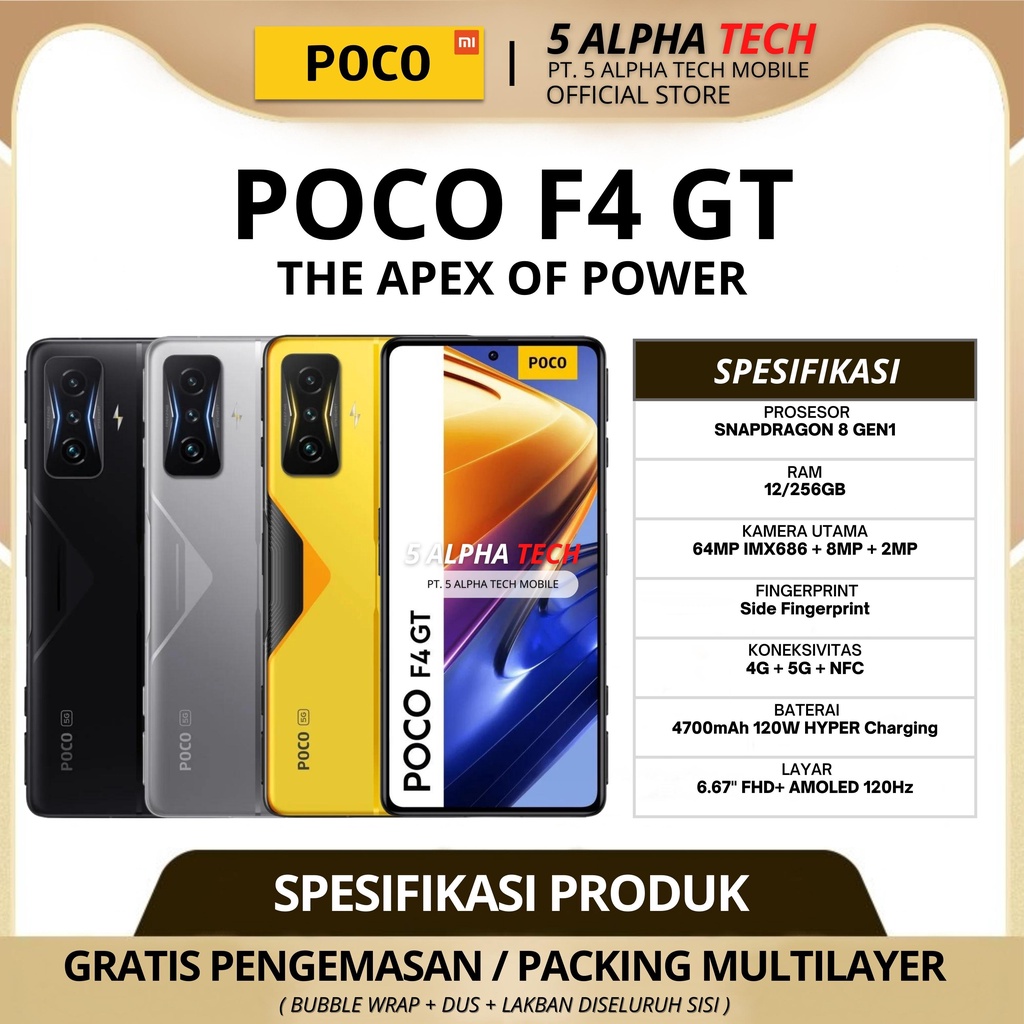 POCO F4 GT 5G 12/256GB GARANSI RESMI XIAOMI INDONESIA