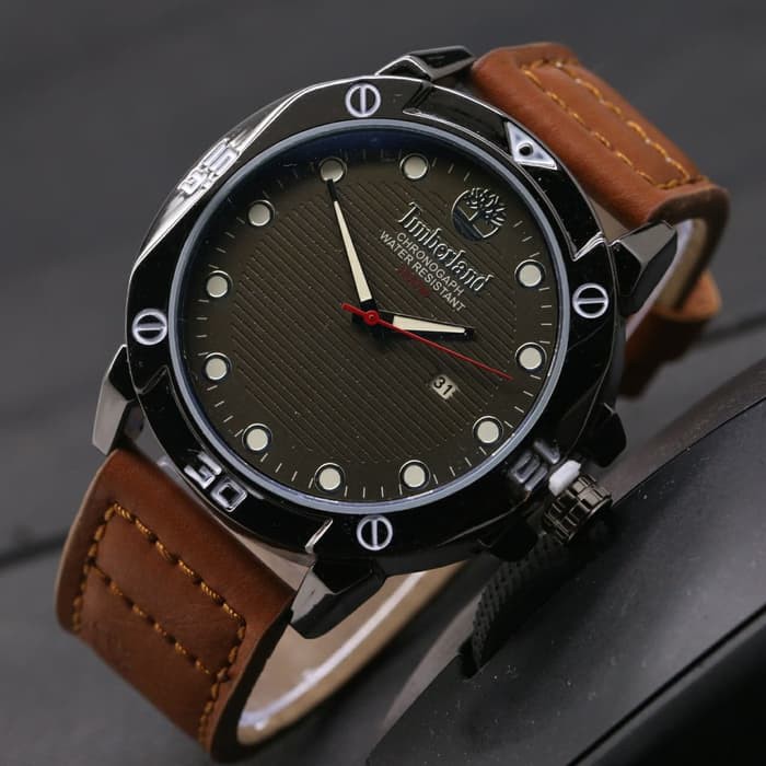 New Arrival Jam Tangan Pria / Cowok Timberland Nelson Leather Brown Baru!