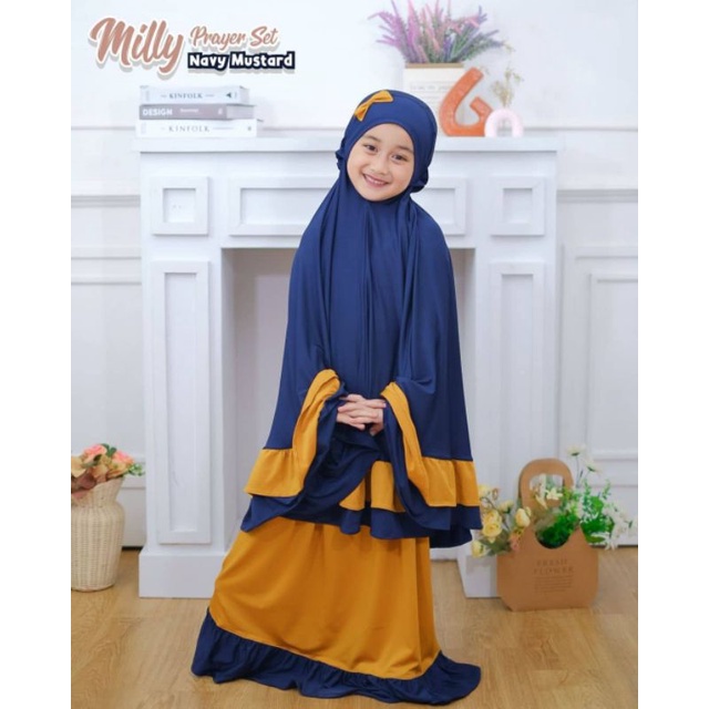 MUKENA ANAK TERBARU 9-12 TAHUN/MUKENA RAYON PREMIUM/MILLY PRAYER SET/MUKENA KIDS FREE TAS/SHAFA MUKENA/FASHION MUSLIM ANAK TERLARIS/FAR MOSLEMSTORE